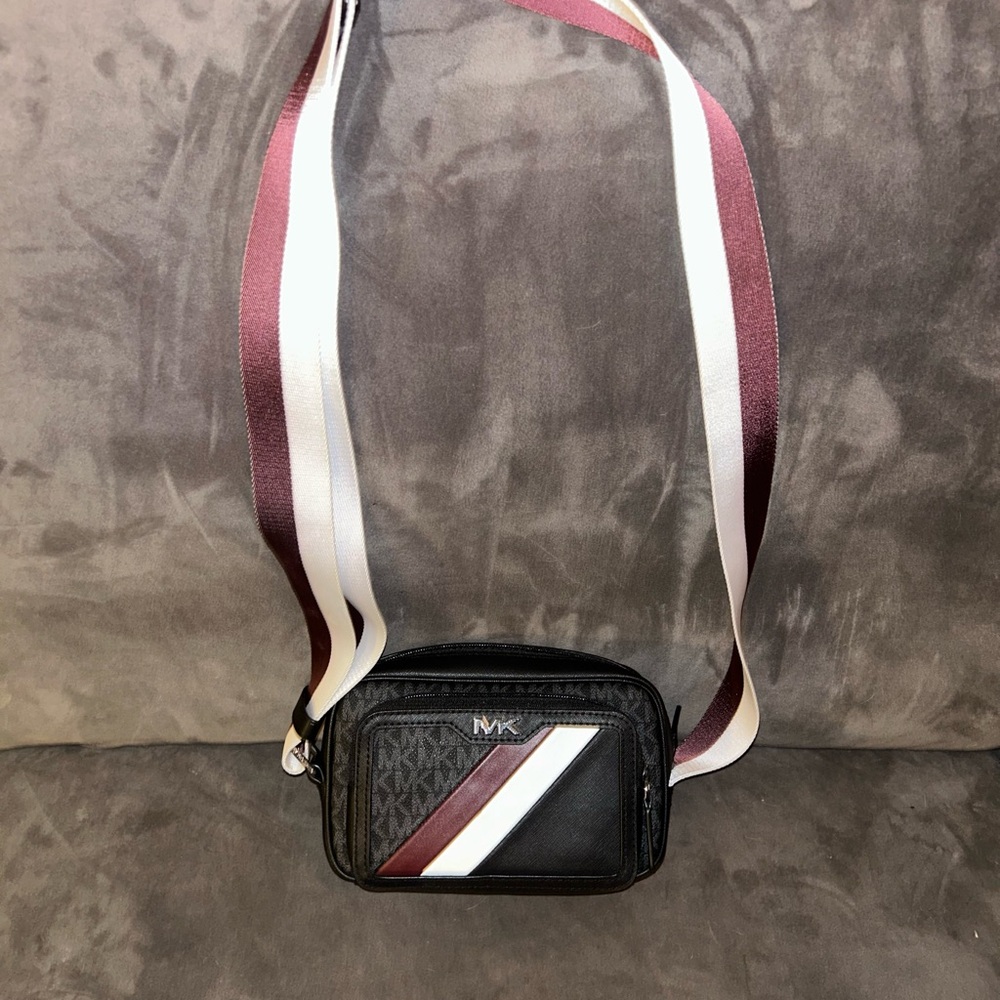 Michael Kors Black and Burgundy Belt Bag